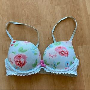Gilly hicks blue floral push up bra 32b